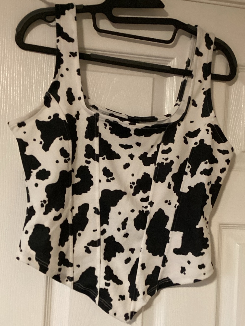 Cow Print Corset Style Womens Top Size L